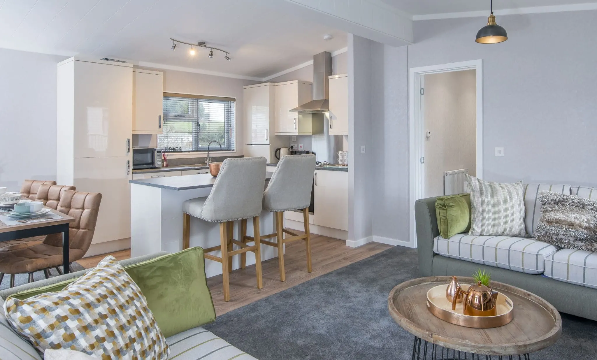 Lounge in a Whitecotes park home