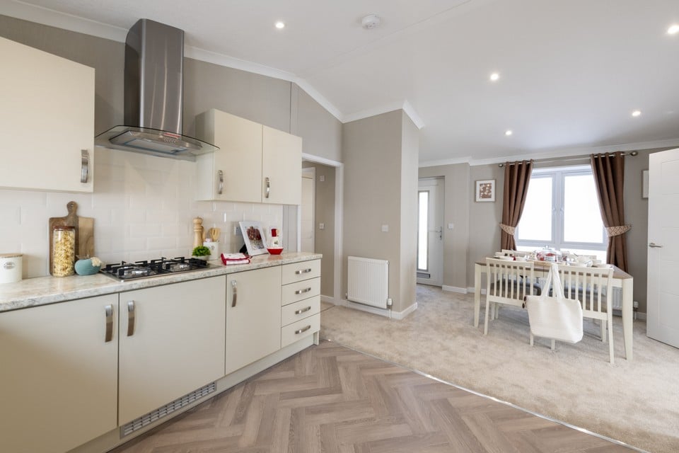 Kitchen and dining area in the Omar Image park home